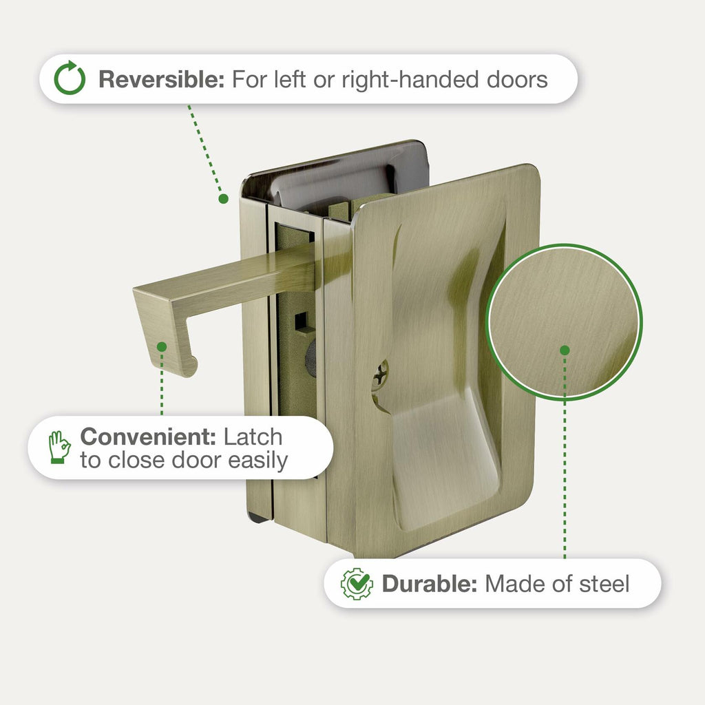 Richelieu Hardware 1700ABPSBC Onward Pocket Door Pull, Passage Lock, 3 1/4 in