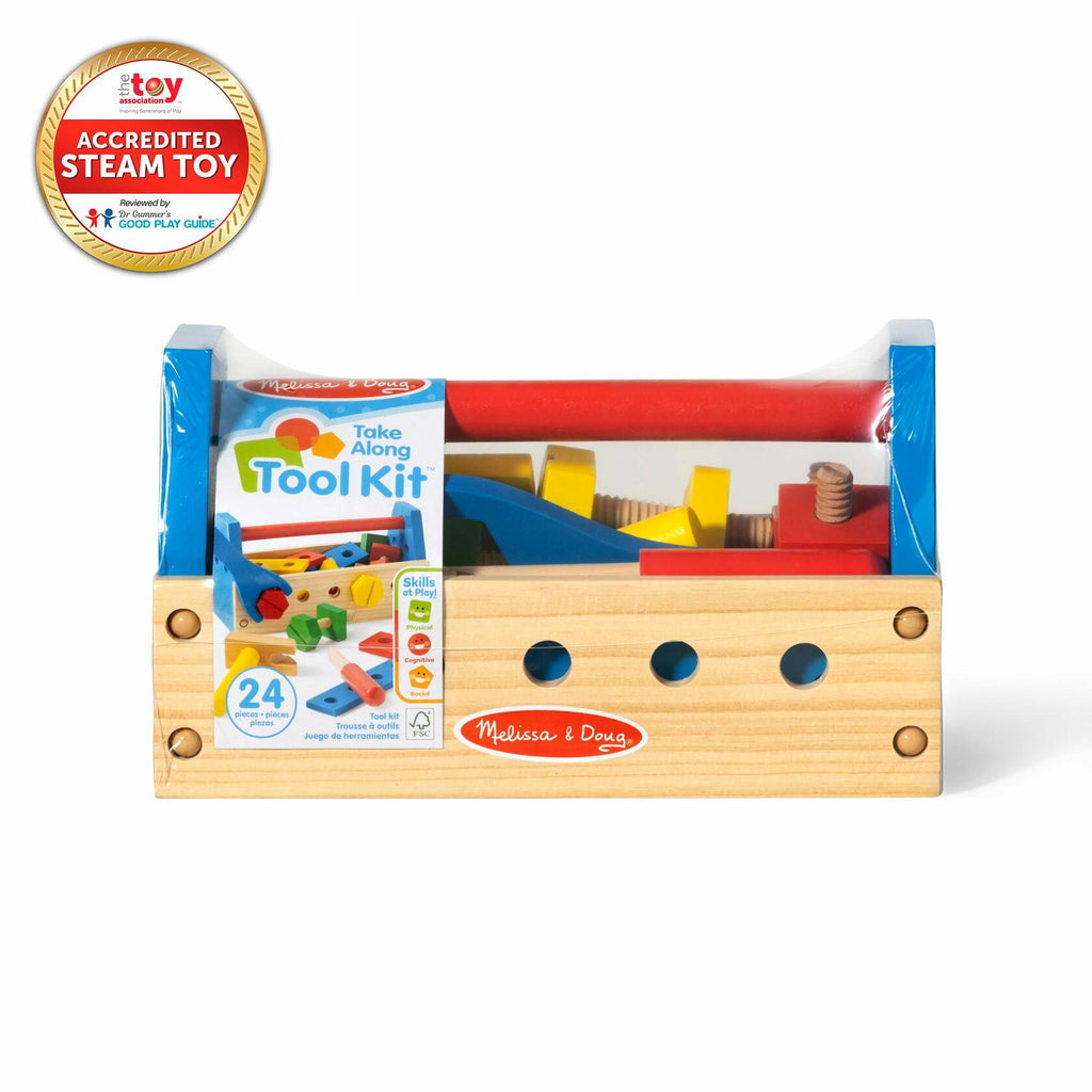 24 pcs Melissa & Doug Take-Along Tool Kit Wooden Construction Toy