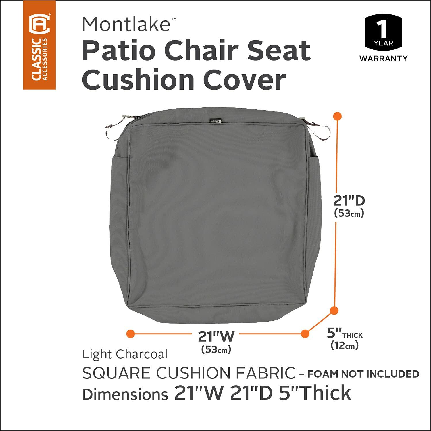 Classic Accessories Montlake Water-Resistant 21 x 21 x 5 Inch Square Outdoor.