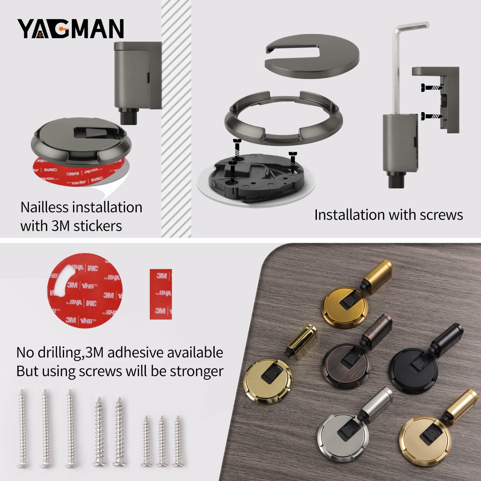 Yagman 3 Pack Windproof Door Stoppers Adjustable Bottom of Door Holder No