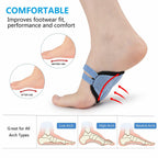 1 Pair Arch Support Sleeves with 3 Magnets, Soft Elastic Flat Foot Arch Pad