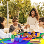 ADXCO Rainbow Party Decorations for 24 Guests Include Rainbow Paper Plates,