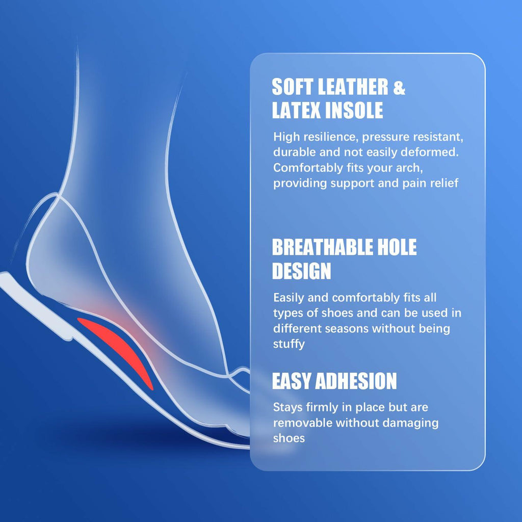 1 Pair Arch Support Inserts for Flat Feet - Unisex Self - Adhesive Latex Arch