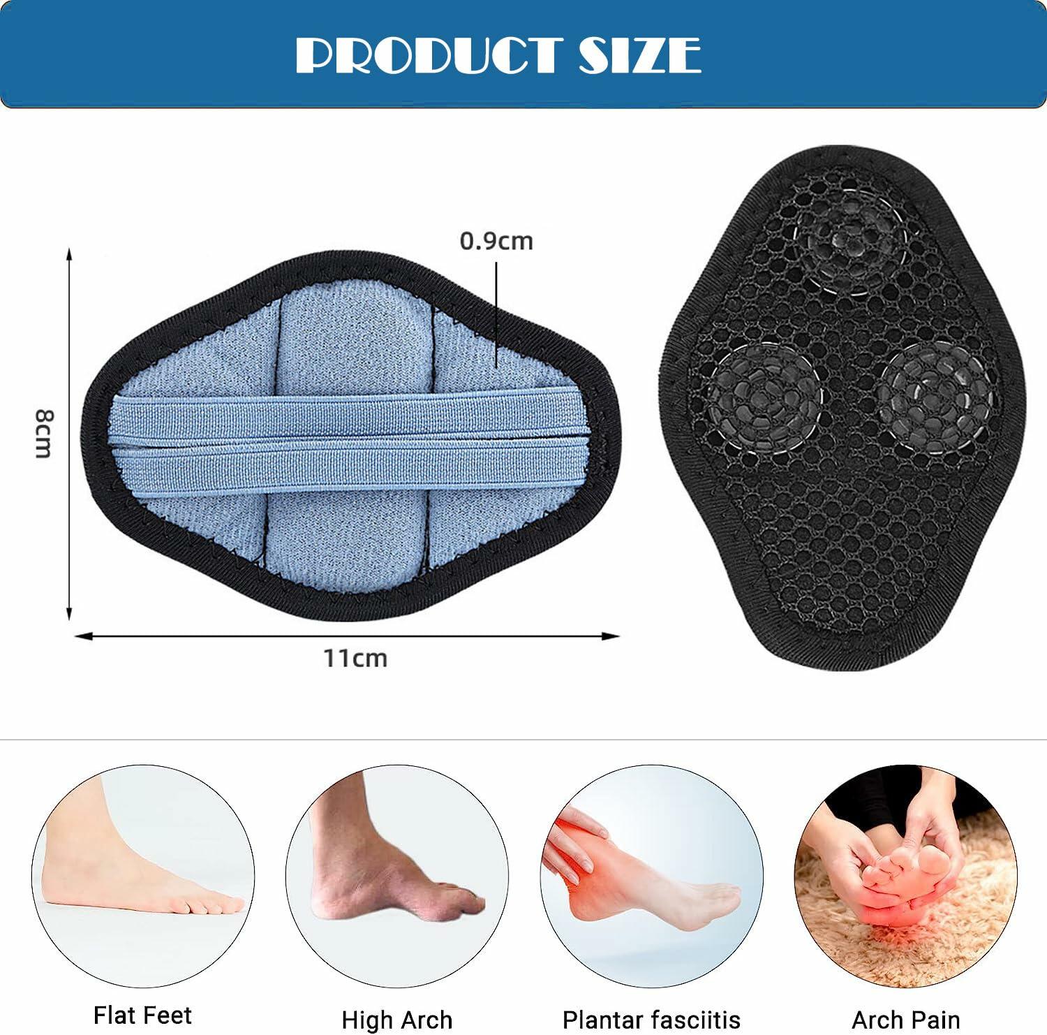 1 Pair Arch Support Sleeves with 3 Magnets, Soft Elastic Flat Foot Arch Pad