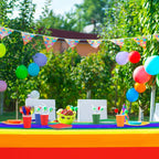 ADXCO Rainbow Party Decorations for 24 Guests Include Rainbow Paper Plates,