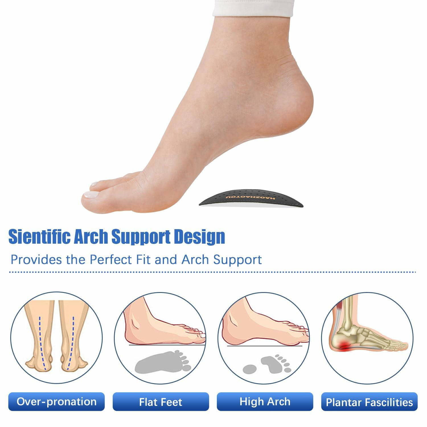1 Pair Arch Support Inserts for Flat Feet - Unisex Self - Adhesive Latex Arch