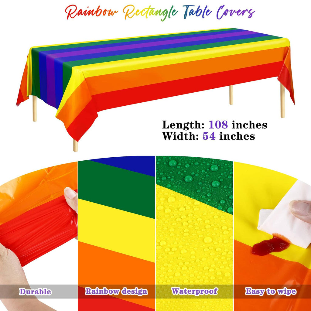 ADXCO Rainbow Party Decorations for 24 Guests Include Rainbow Paper Plates,