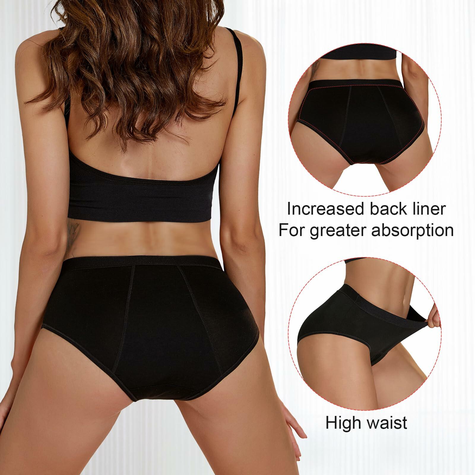 2 Pack Small VAYLUX Women Incontinence Underwear Washable Leakproof Panties High