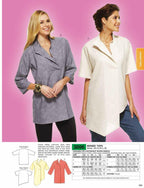 Kwik Sew K3896 Tops Sewing Pattern, Size XS-S-M-L-XL