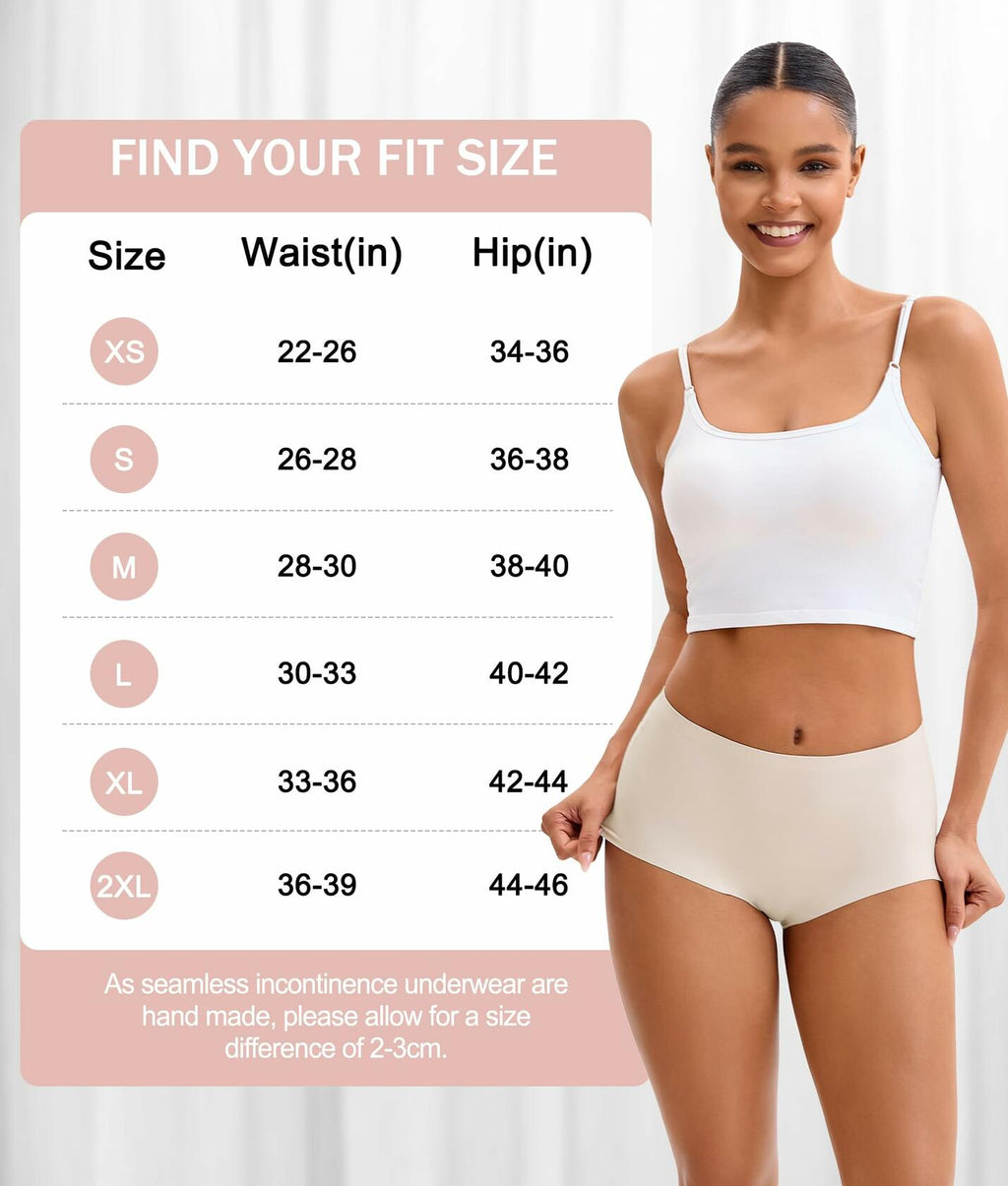 3 Pack Medium SUNCHIRI Incontinence Underwear for Women, Seamless High Waisted