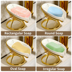 Dobbyby Leaf-Shaped Ceramic Soap Dish with Drain, Holder, Saver, Tray, Bar Soap