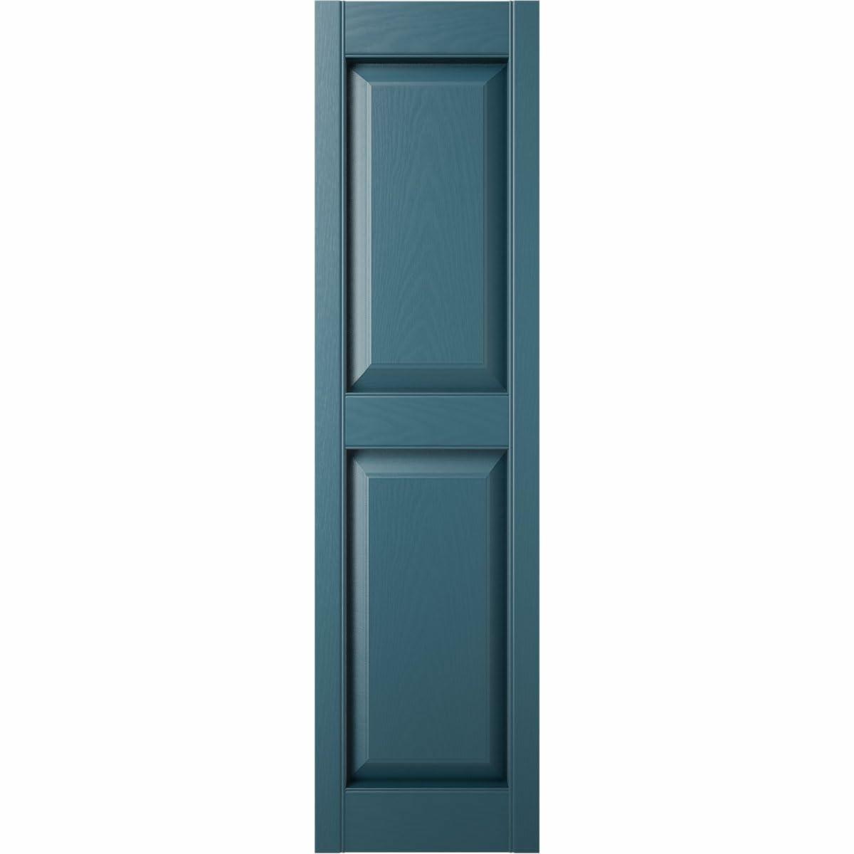 Ekena Millwork Lifetime Vinyl Standard Two Equal Panel Vinyls 12"W x 31"H Raised