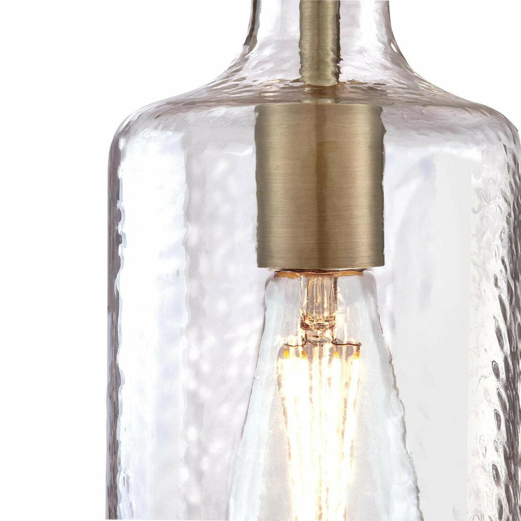 Westinghouse 6371400, Antique Brass Finish with Clear Textured Glass Carmen