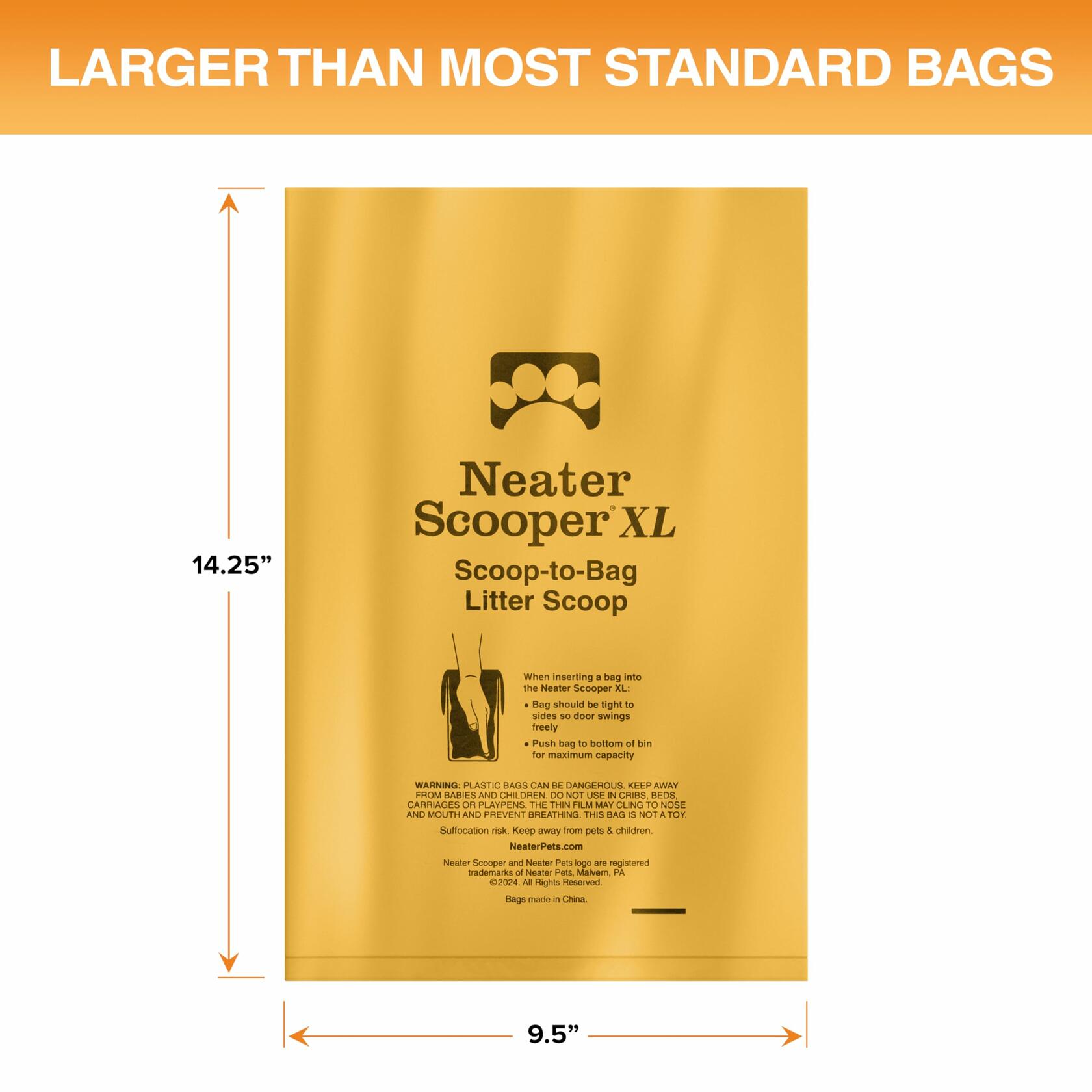 12 Rolls, 180 Count Neater Pets Neater Scooper Bags XL Size Extra-Capacity Waste