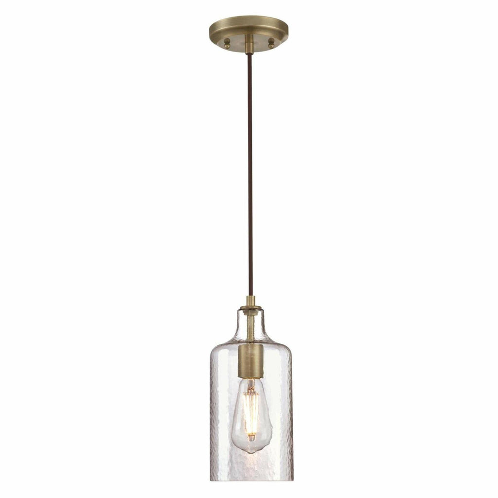 Westinghouse 6371400, Antique Brass Finish with Clear Textured Glass Carmen