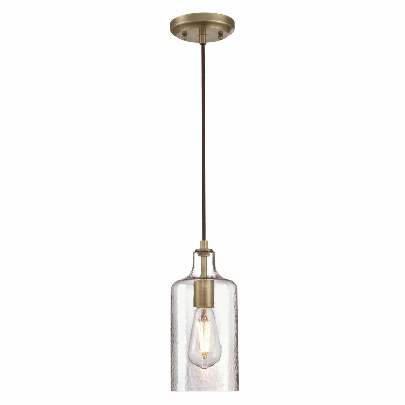 Westinghouse 6371400, Antique Brass Finish with Clear Textured Glass Carmen