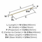 Amerock BP19015BBZ | Bar Pulls 16-3/8 inch (416mm) Center-to-Center Golden
