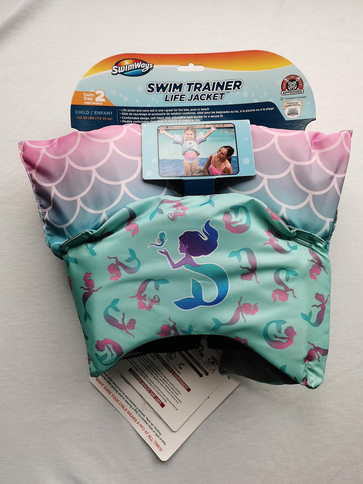 SwimWays Swin Trainer LifeJacket PFD Mermaid
