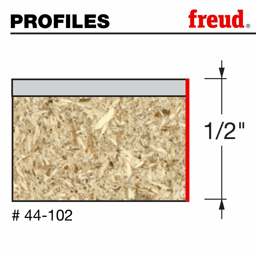 Freud 44-102: 1/2" (dia.) Bearing Flush Trim Bit with 1/4" shank, 1/2" carbide