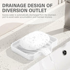 2 Pack White Silicone Soap Dish with Drain, SAISN Kitchen Soap Tray for Shower