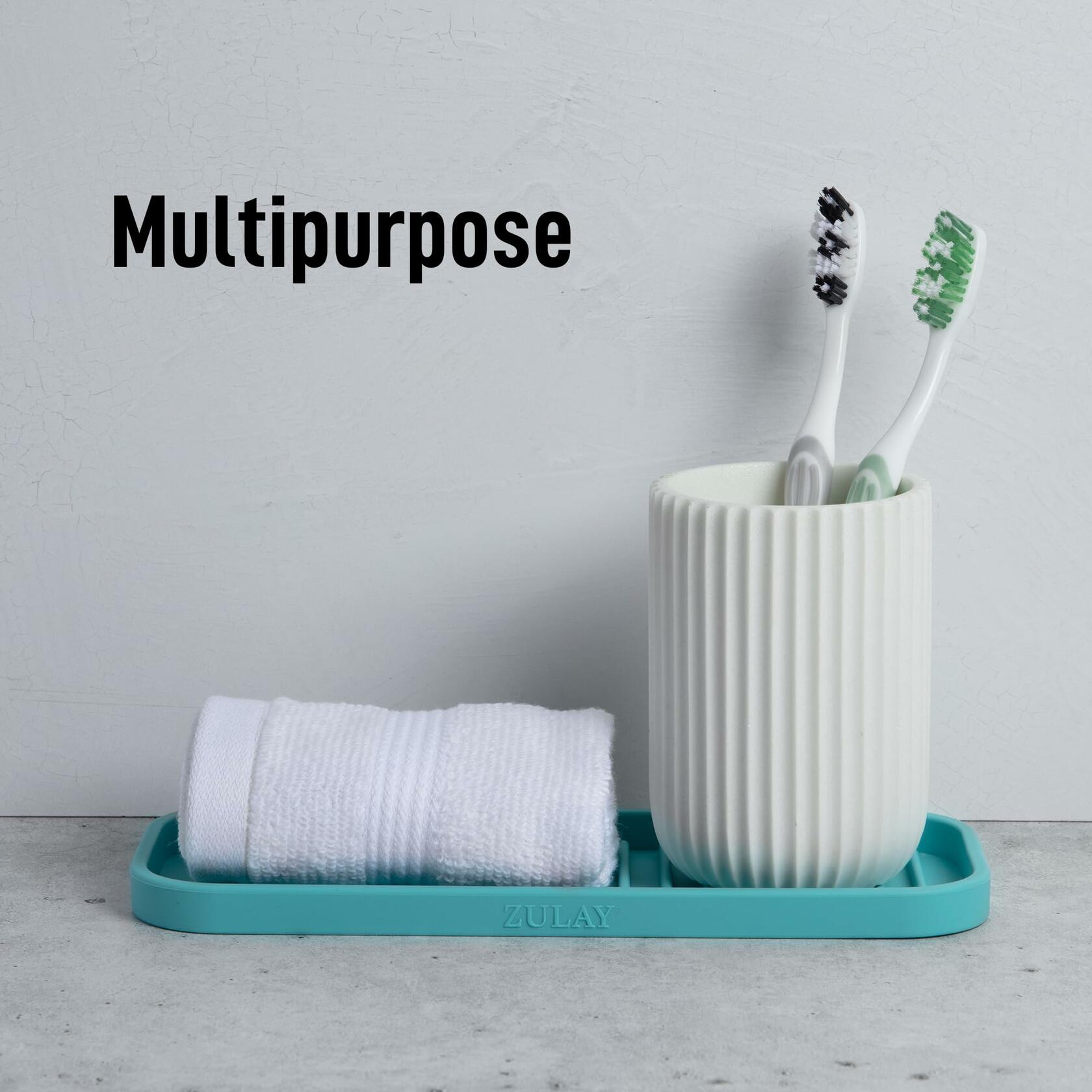 Zulay Kitchen (9x3.5) Silicone Sponge Holder for Kitchen Sink - Flexible