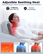 JZBRAIN Shiatsu Back and Neck Massager with Heat – Deep Kneading Massage Pillow