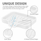 2 Pack White Silicone Soap Dish with Drain, SAISN Kitchen Soap Tray for Shower