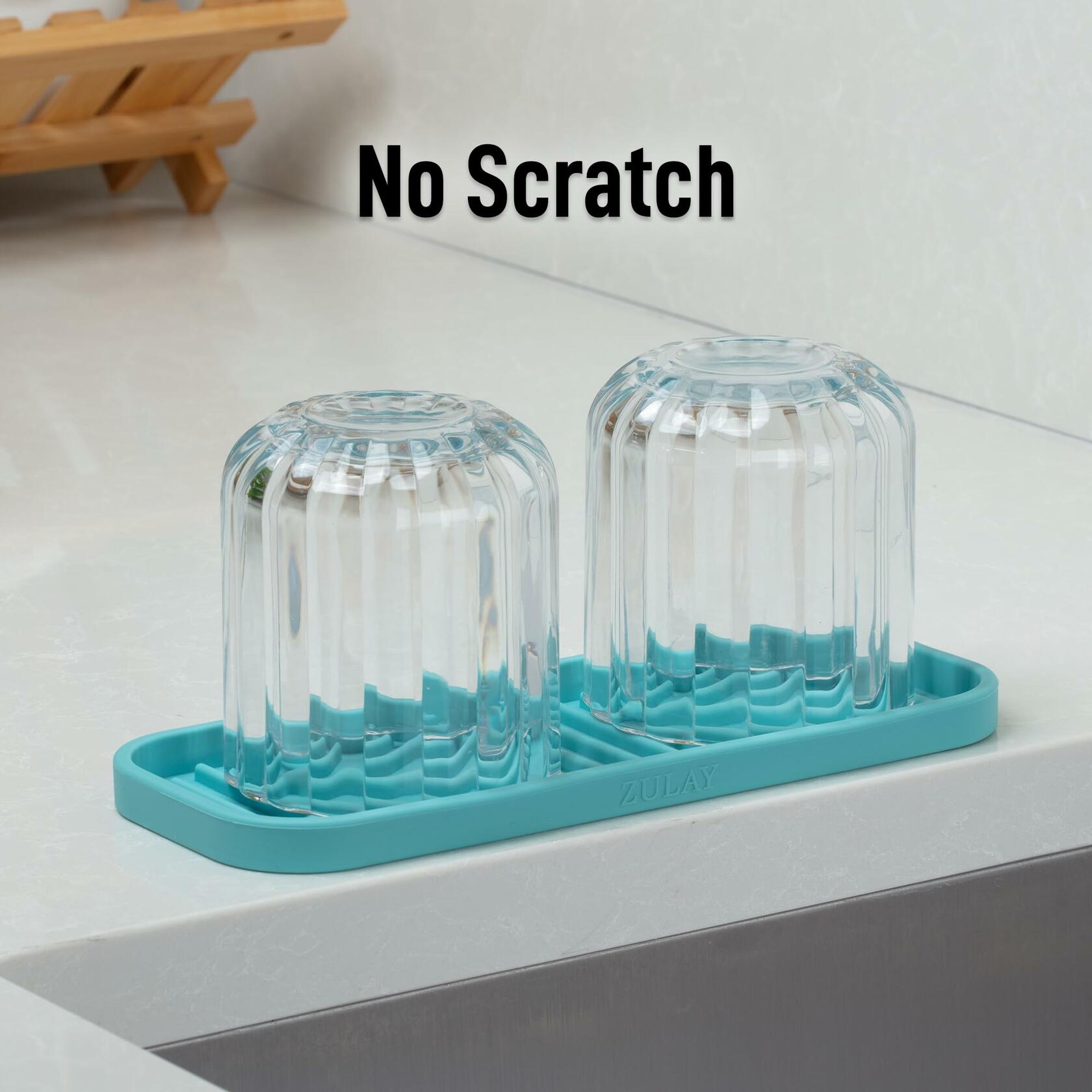 Zulay Kitchen (9x3.5) Silicone Sponge Holder for Kitchen Sink - Flexible