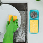 Zulay Kitchen (9x3.5) Silicone Sponge Holder for Kitchen Sink - Flexible