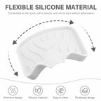 2 Pack White Silicone Soap Dish with Drain, SAISN Kitchen Soap Tray for Shower