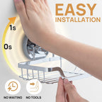 LEVERLOC Soap Dish, Soap Bar Holder for Shower Suction Cup Wall Mounted,
