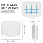 2 Pack White Silicone Soap Dish with Drain, SAISN Kitchen Soap Tray for Shower