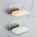 FEPTUASE Acrylic Soap Dish, 2 Pcs Clear Self Draining Soap Holder, No Drilling,