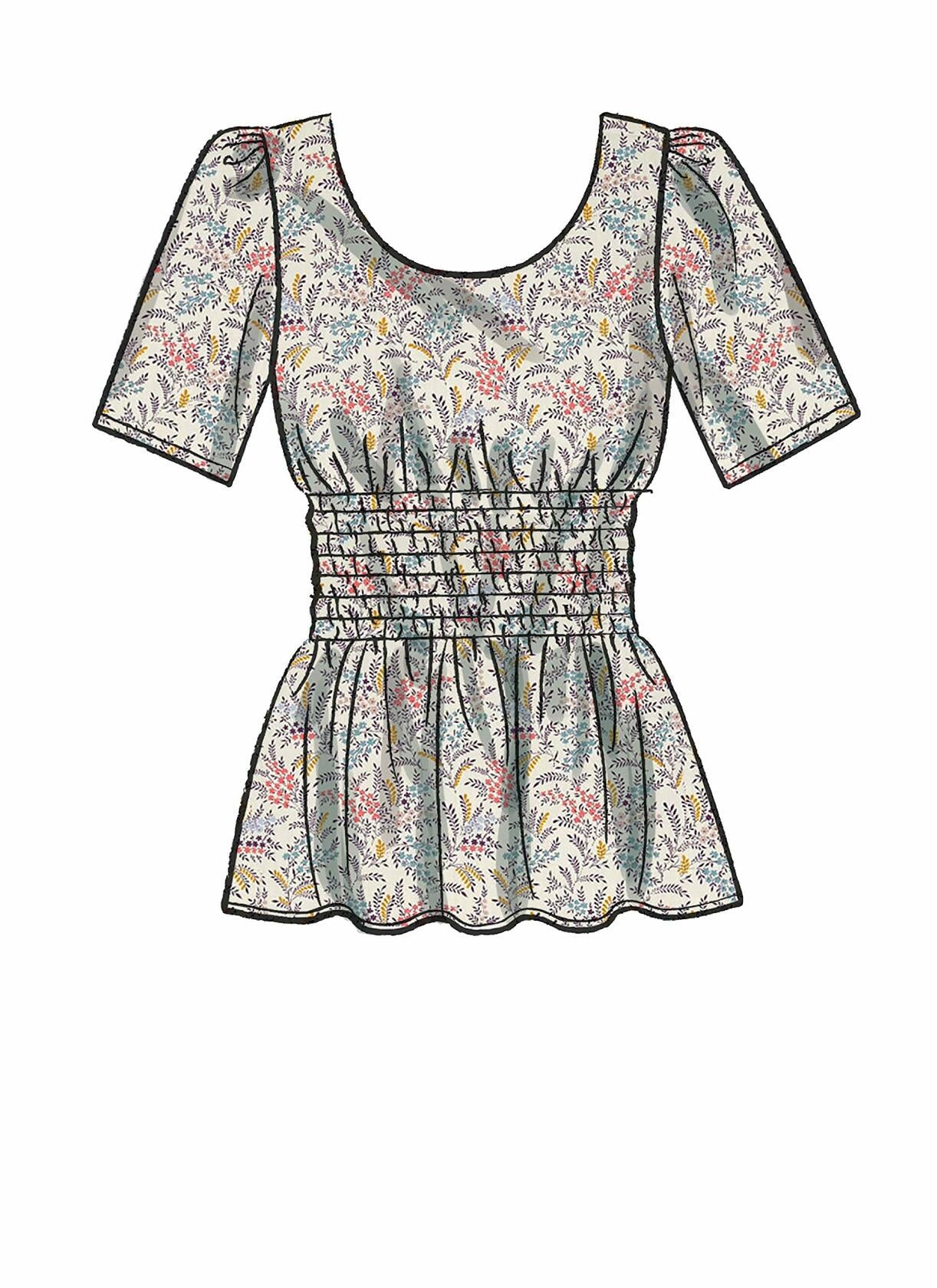 McCall Pattern Women's Sleeveless, Short, 3/4 Sleeve Blouse, Sizes 14-22 Sewing