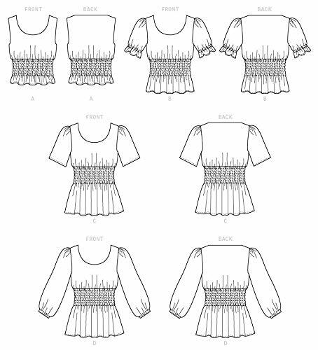 McCall Pattern Women's Sleeveless, Short, 3/4 Sleeve Blouse, Sizes 14-22 Sewing