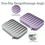 Glewou 2 Pack Soap Dish, Non-Slip Self Draining Soap Holder for Shower,