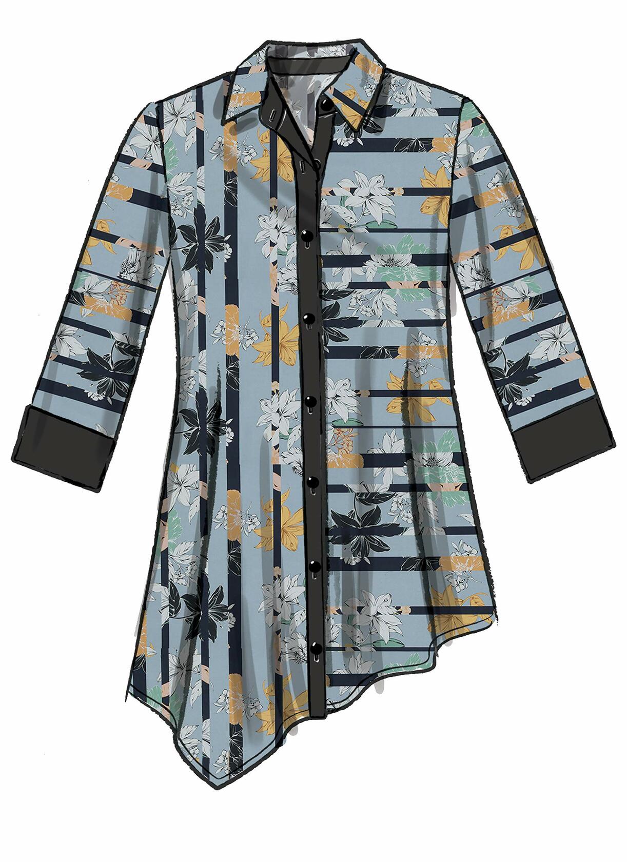 McCall Pattern Women's Straight and Asymmetrical Button-Up Shirt Palmer/Pletsch,