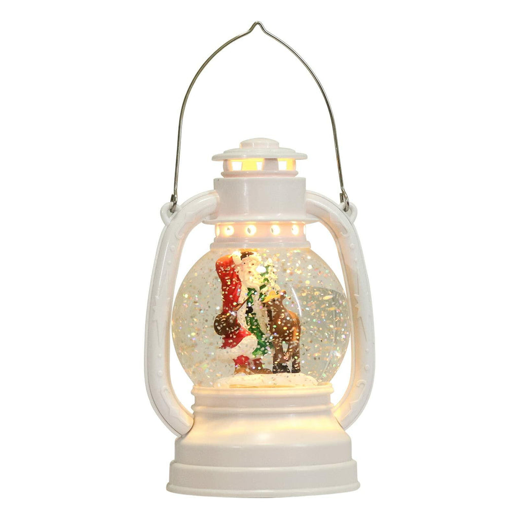 Eldnacele Christmas Snow Globe Lantern Spinning Water Glittering Santa Claus
