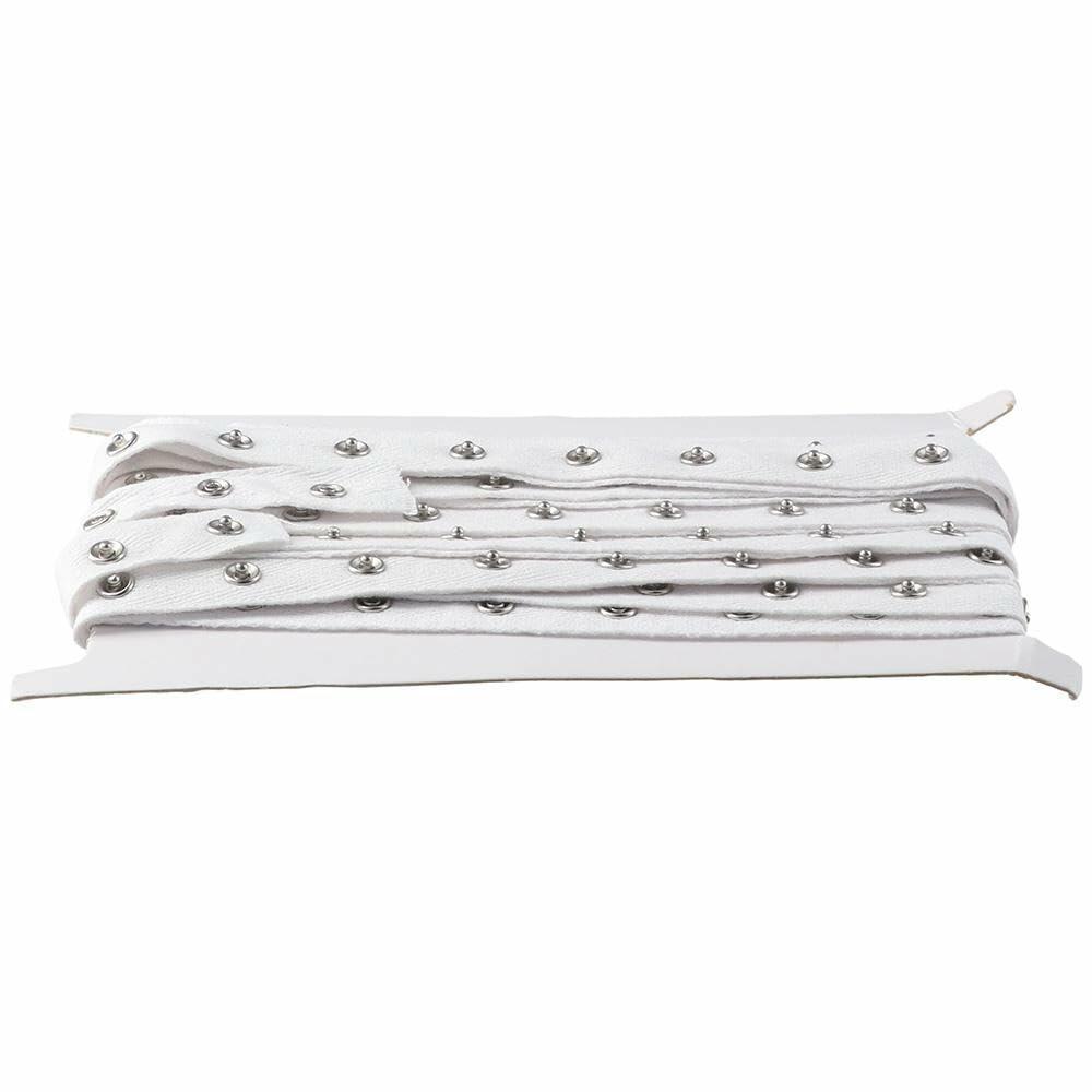 hobbyhub 3 Yards White Sewing Snap Button Tape Trim, 0.8 Inch Wide Soft Cloth