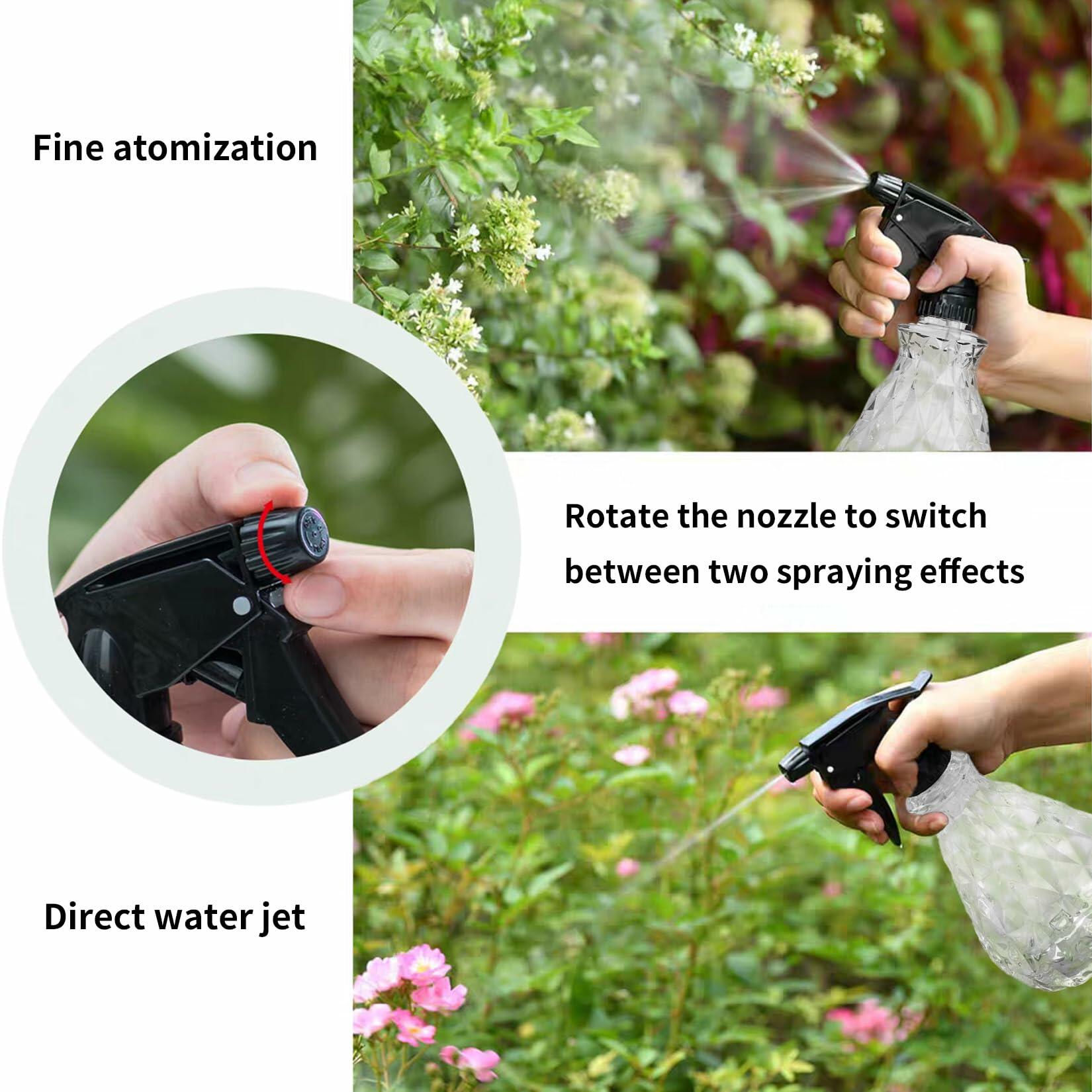 wugongshan 2 Pcs Spray Bottles, 500 ml/17 oz Empty Water Spray Bottles, Plastic