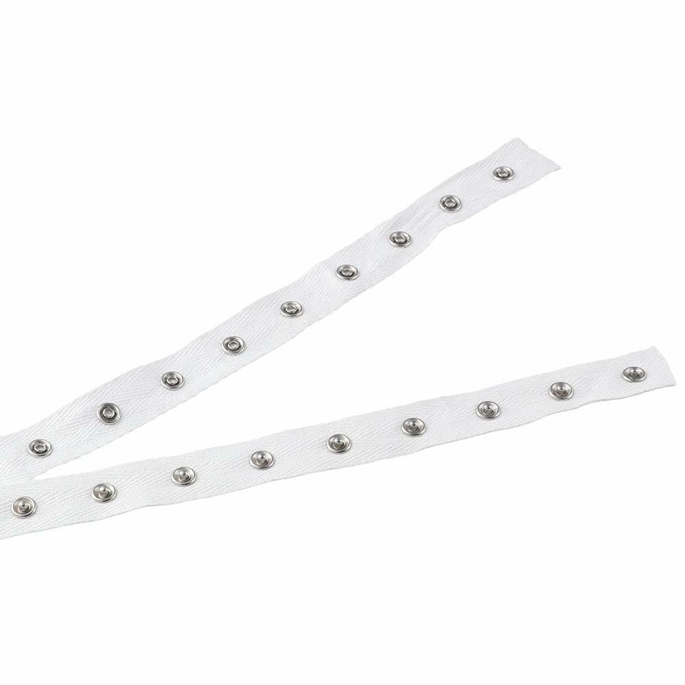 hobbyhub 3 Yards White Sewing Snap Button Tape Trim, 0.8 Inch Wide Soft Cloth