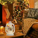Eldnacele Christmas Snow Globe Lantern Spinning Water Glittering Santa Claus