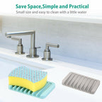 3PCS Self Draining Soap Holder, Premium Silicone Soap Dish, Soap Saver for