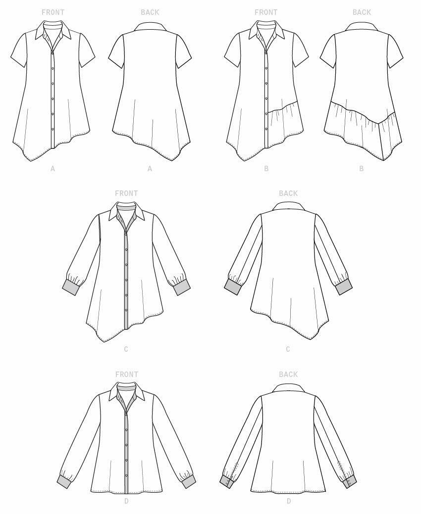 McCall Pattern Women's Straight and Asymmetrical Button-Up Shirt Palmer/Pletsch,