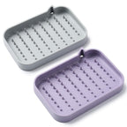 Glewou 2 Pack Soap Dish, Non-Slip Self Draining Soap Holder for Shower,