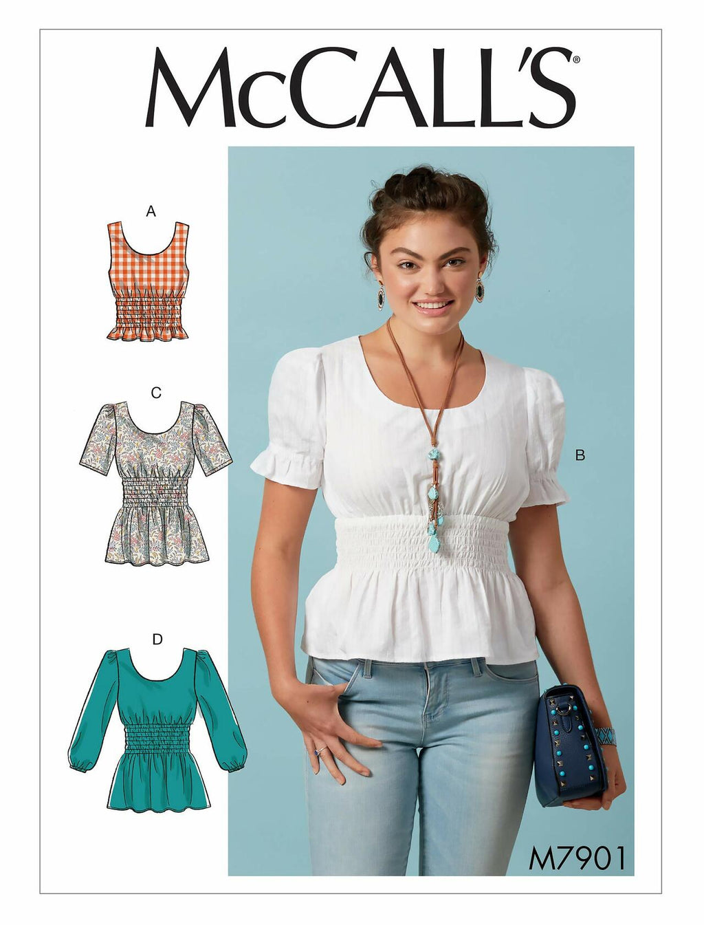 McCall Pattern Women's Sleeveless, Short, 3/4 Sleeve Blouse, Sizes 14-22 Sewing