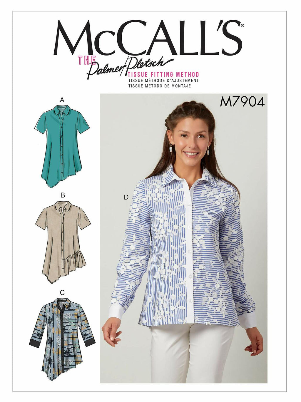 McCall Pattern Women's Straight and Asymmetrical Button-Up Shirt Palmer/Pletsch,