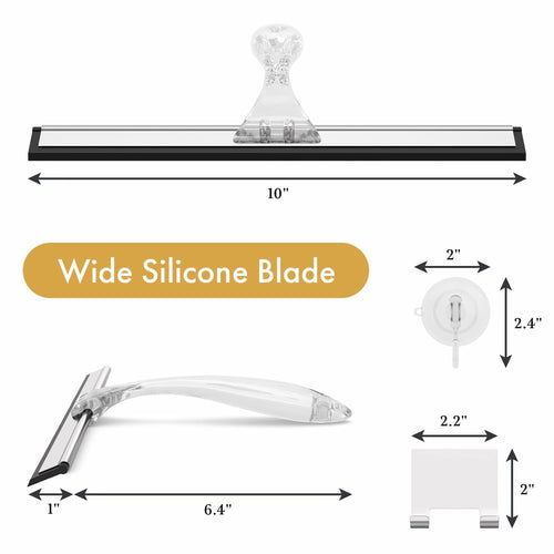 AmazerBath Shower Squeegee for Glass Doors, All-Purpose Squeegee with Suction