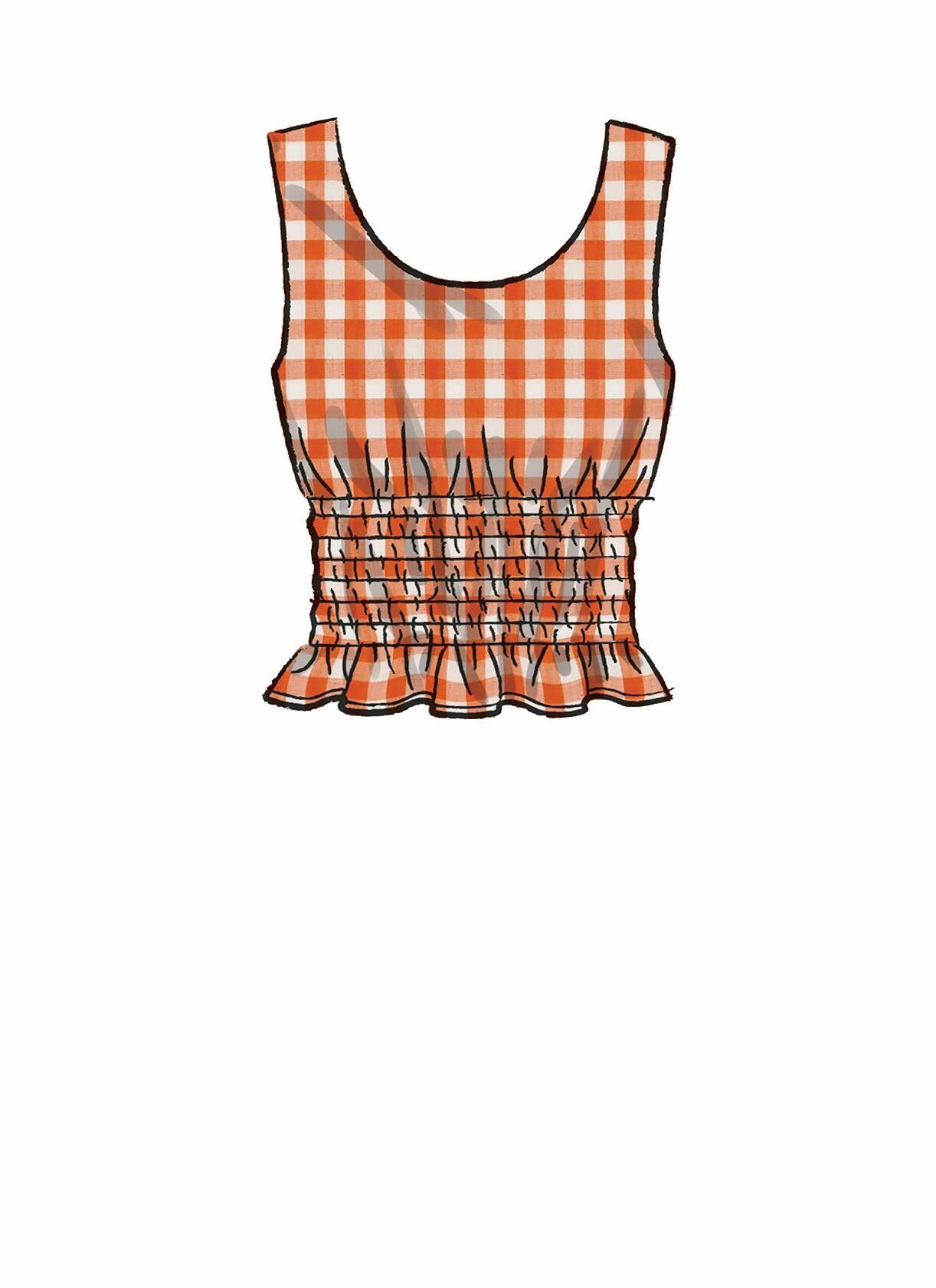 McCall Pattern Women's Sleeveless, Short, 3/4 Sleeve Blouse, Sizes 14-22 Sewing