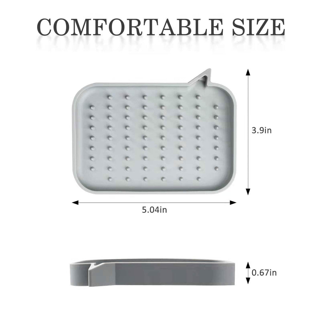 Glewou 2 Pack Soap Dish, Non-Slip Self Draining Soap Holder for Shower,